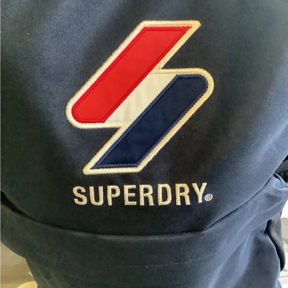 Superdry sport style Montana navy blue logo backpack 16x18